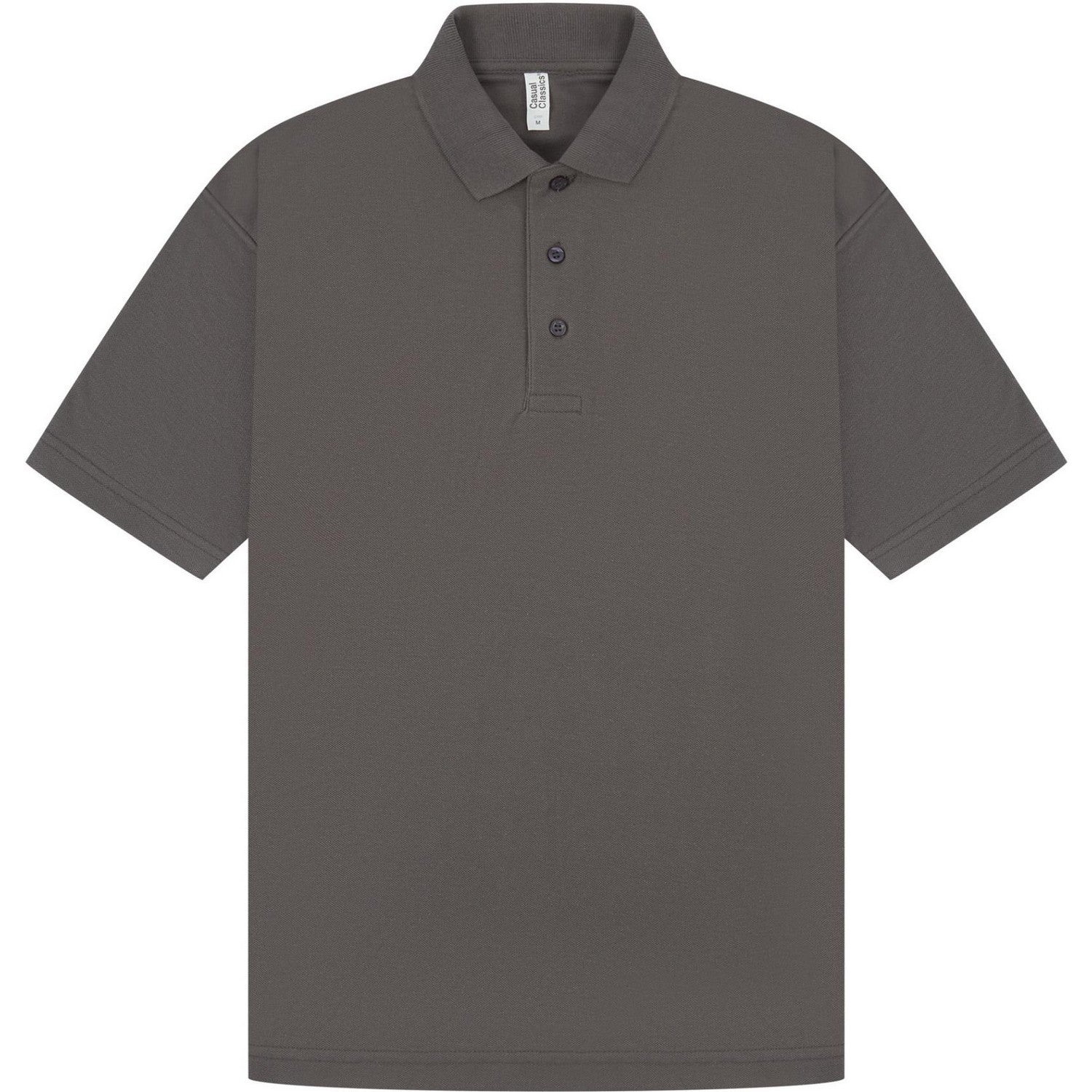 Charcoal - Front - Casual Classic Mens Pique Polo