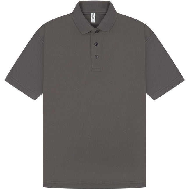 Charcoal - Front - Casual Classic Mens Pique Polo