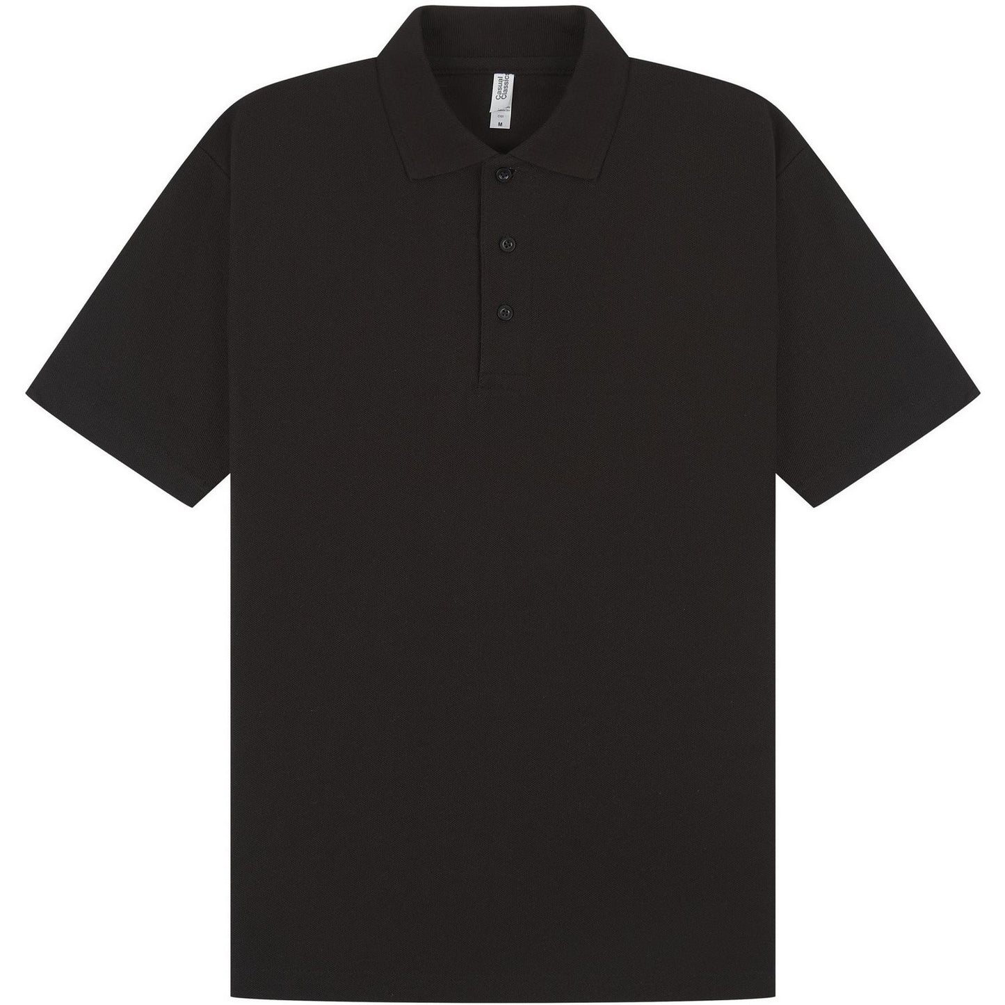 Black - Front - Casual Classic Mens Pique Polo