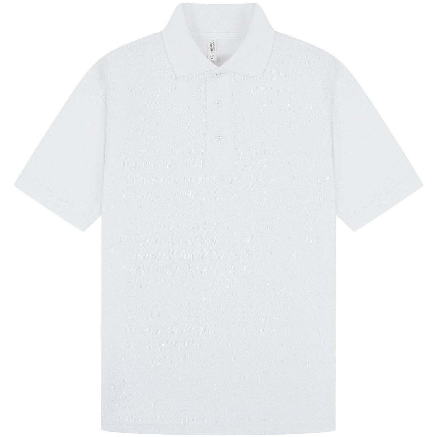 White - Front - Casual Classic Mens Pique Polo