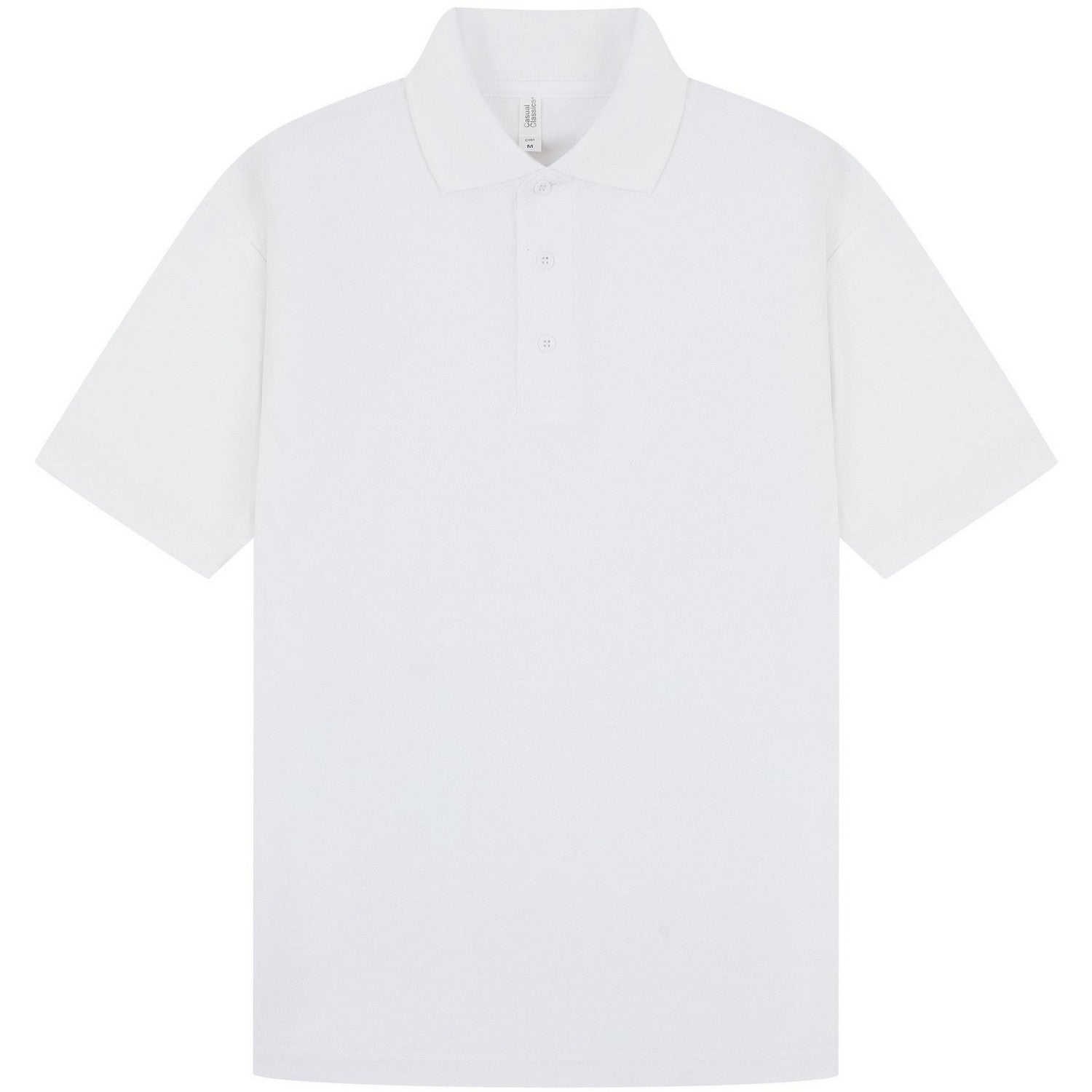White - Front - Casual Classic Mens Pique Polo