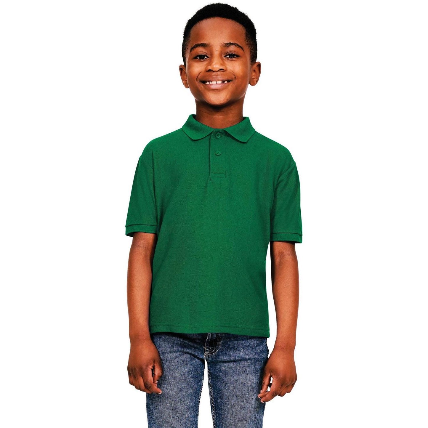 Forest Green - Front - Casual Classic Childrens-Kids Polo
