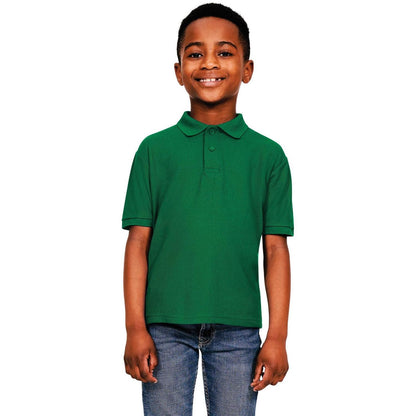 Forest Green - Front - Casual Classic Childrens-Kids Polo