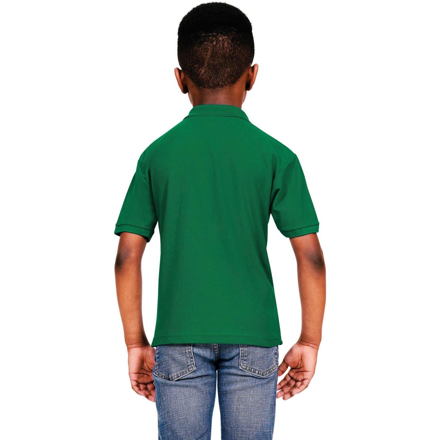 Forest Green - Back - Casual Classic Childrens-Kids Polo