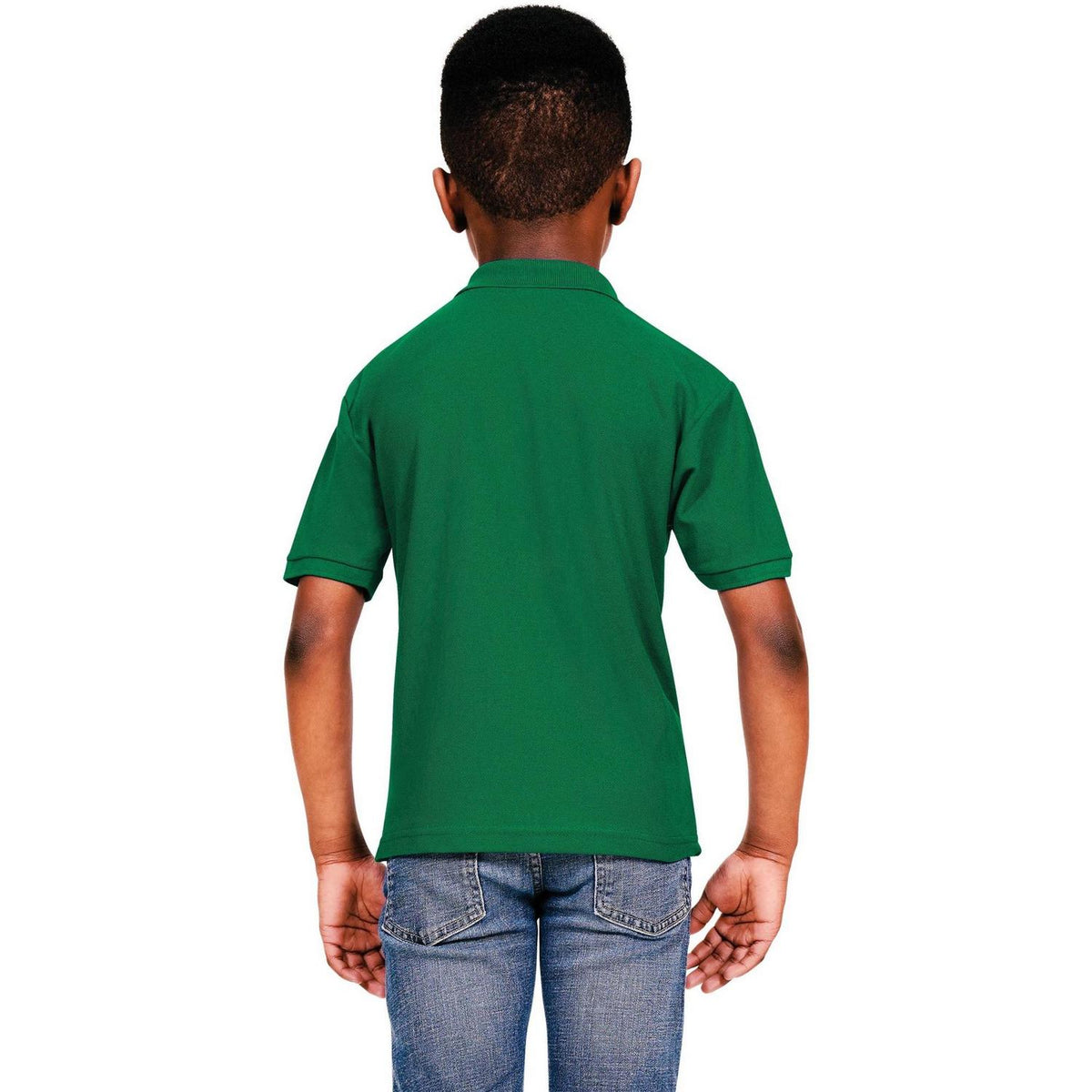 Forest Green - Back - Casual Classic Childrens-Kids Polo