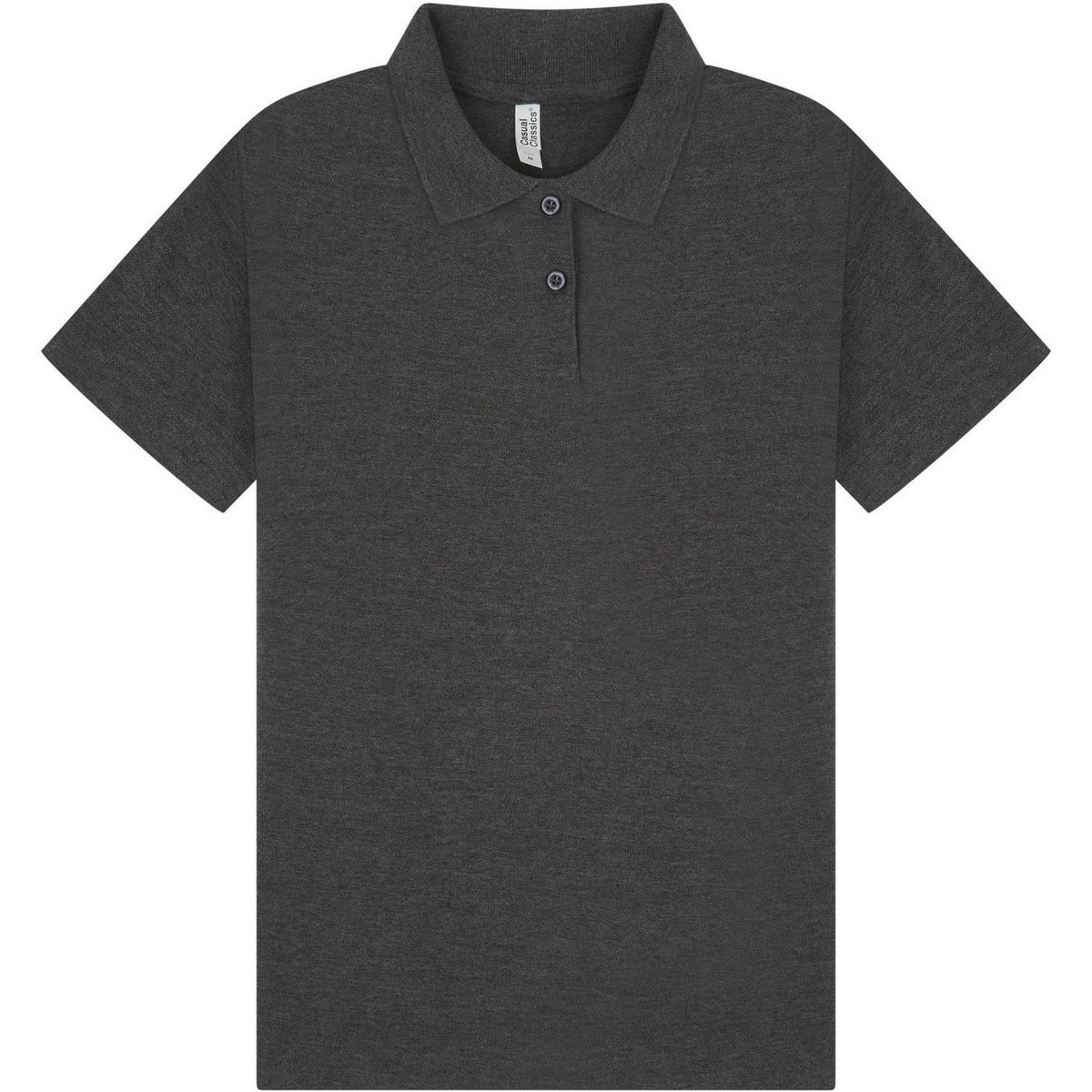 Dark Heather - Front - Casual Classic Womens-Ladies Polo