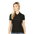 Black - Back - Casual Classic Womens-Ladies Polo