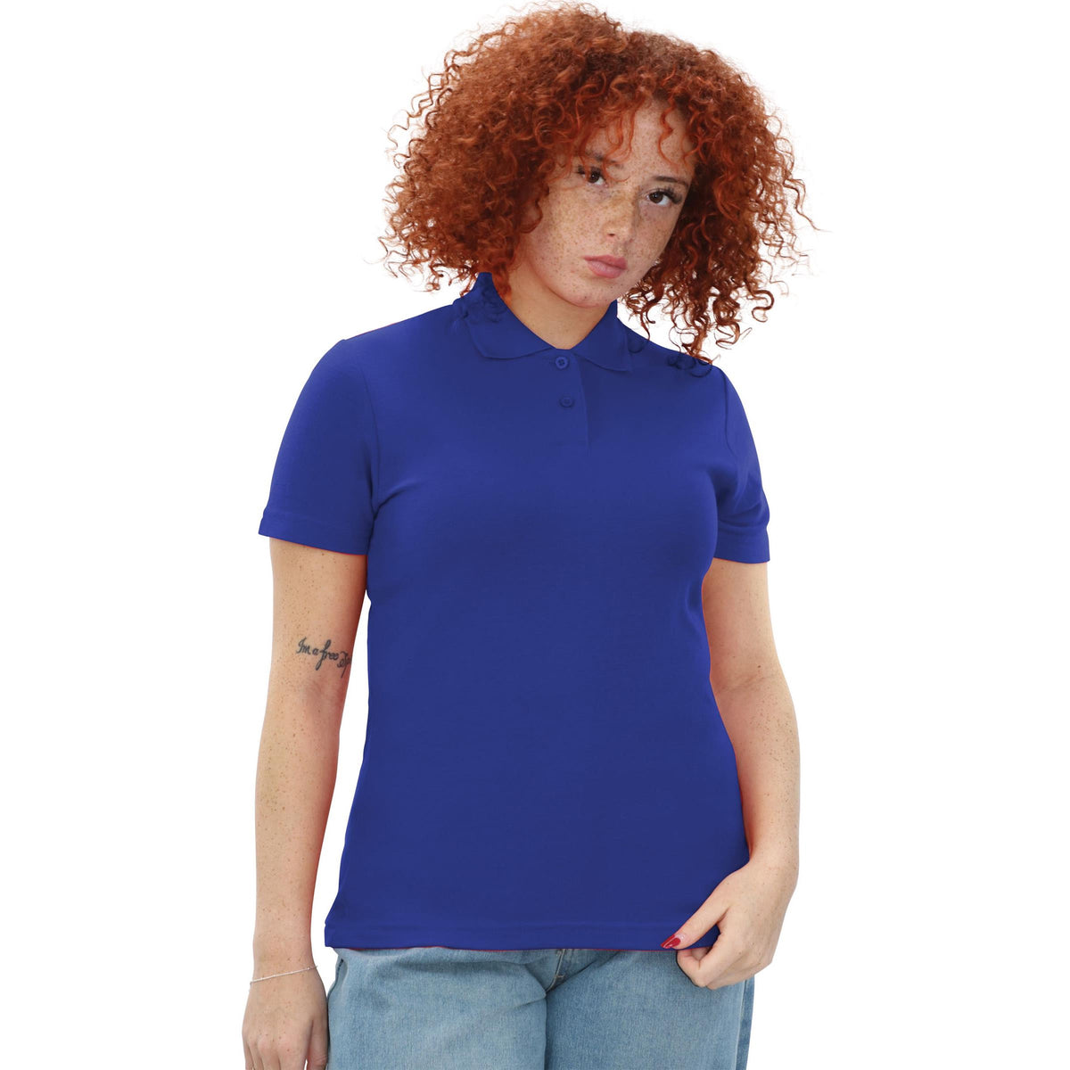 Royal Blue - Side - Casual Classic Womens-Ladies Polo