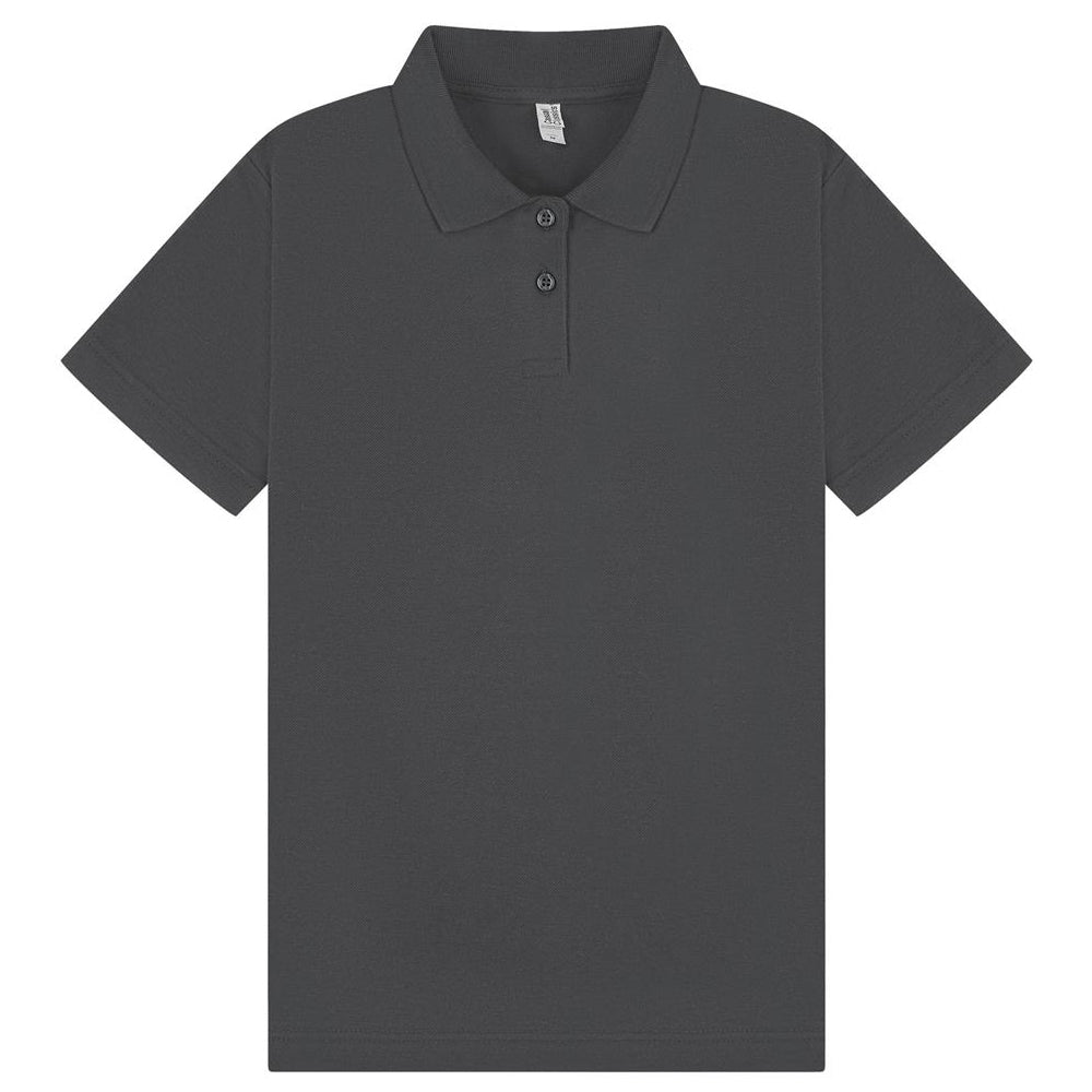 Charcoal - Front - Casual Classic Womens-Ladies Polo