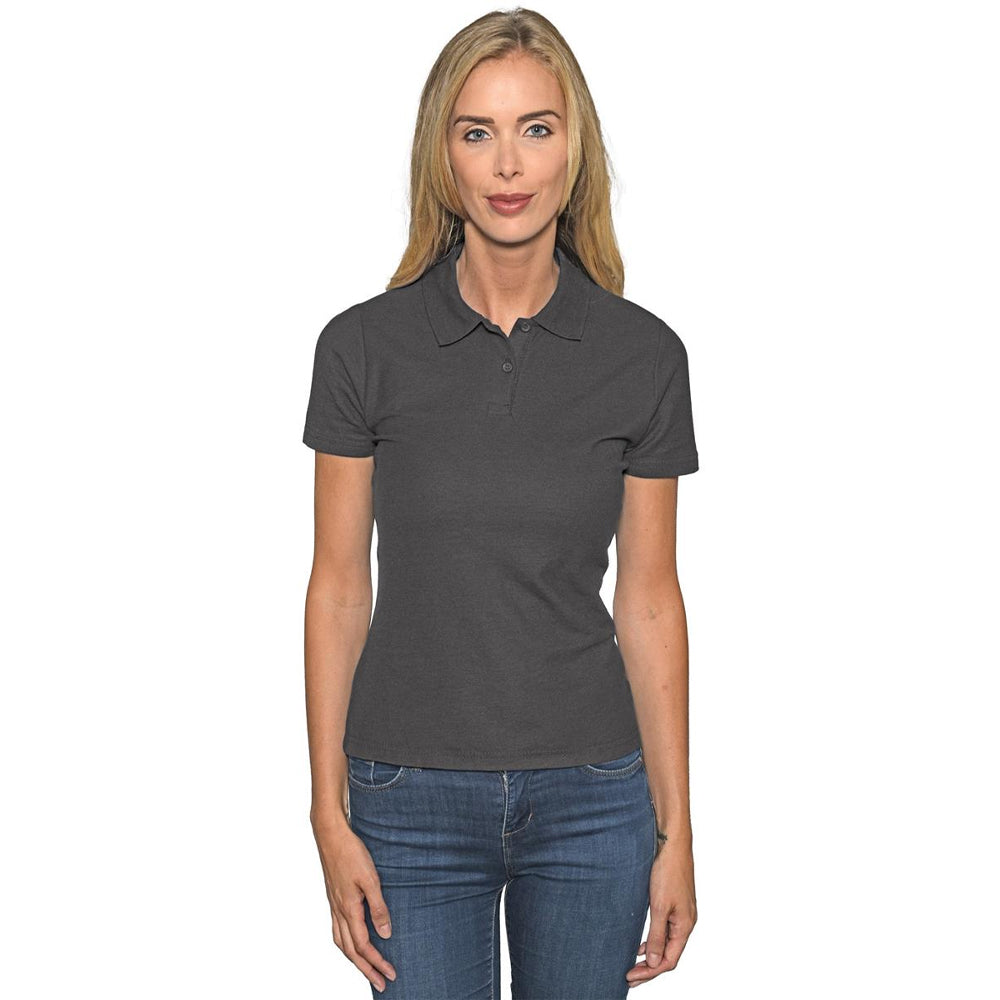 Charcoal - Side - Casual Classic Womens-Ladies Polo