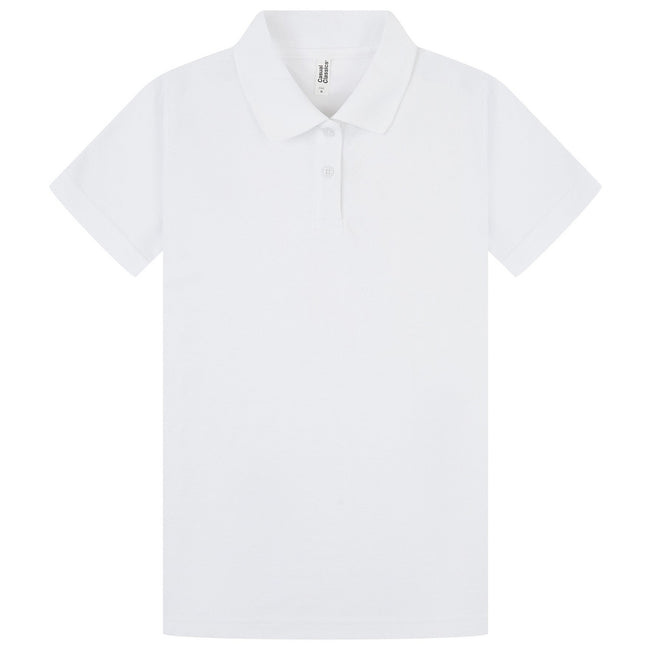 White - Front - Casual Classic Womens-Ladies Polo