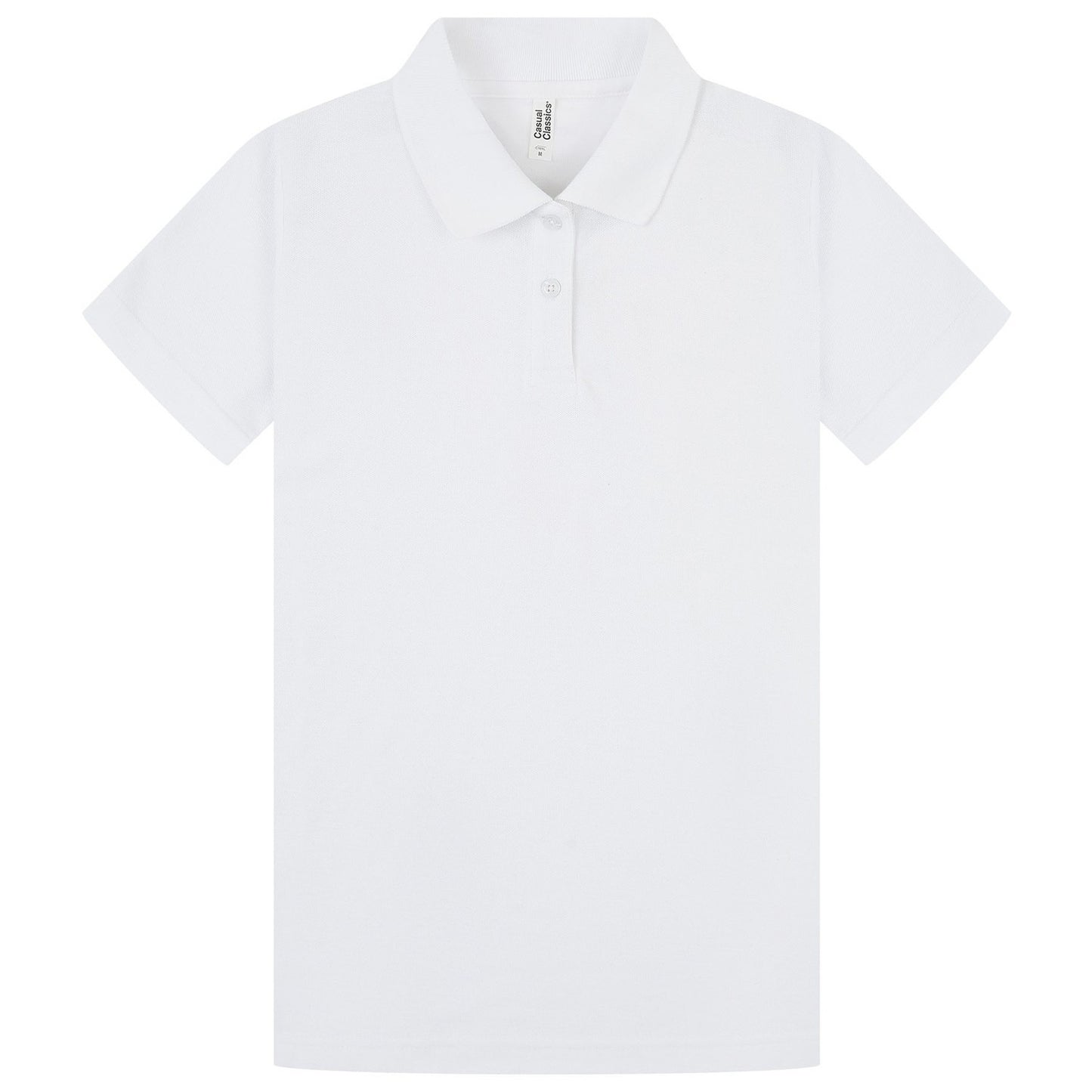 White - Front - Casual Classic Womens-Ladies Polo