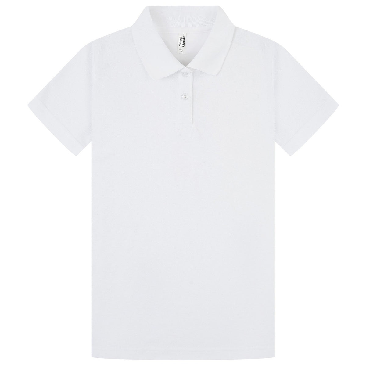 White - Front - Casual Classic Womens-Ladies Polo
