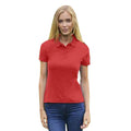 Red - Back - Casual Classic Womens-Ladies Polo