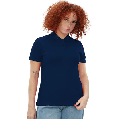Navy - Side - Casual Classic Womens-Ladies Polo