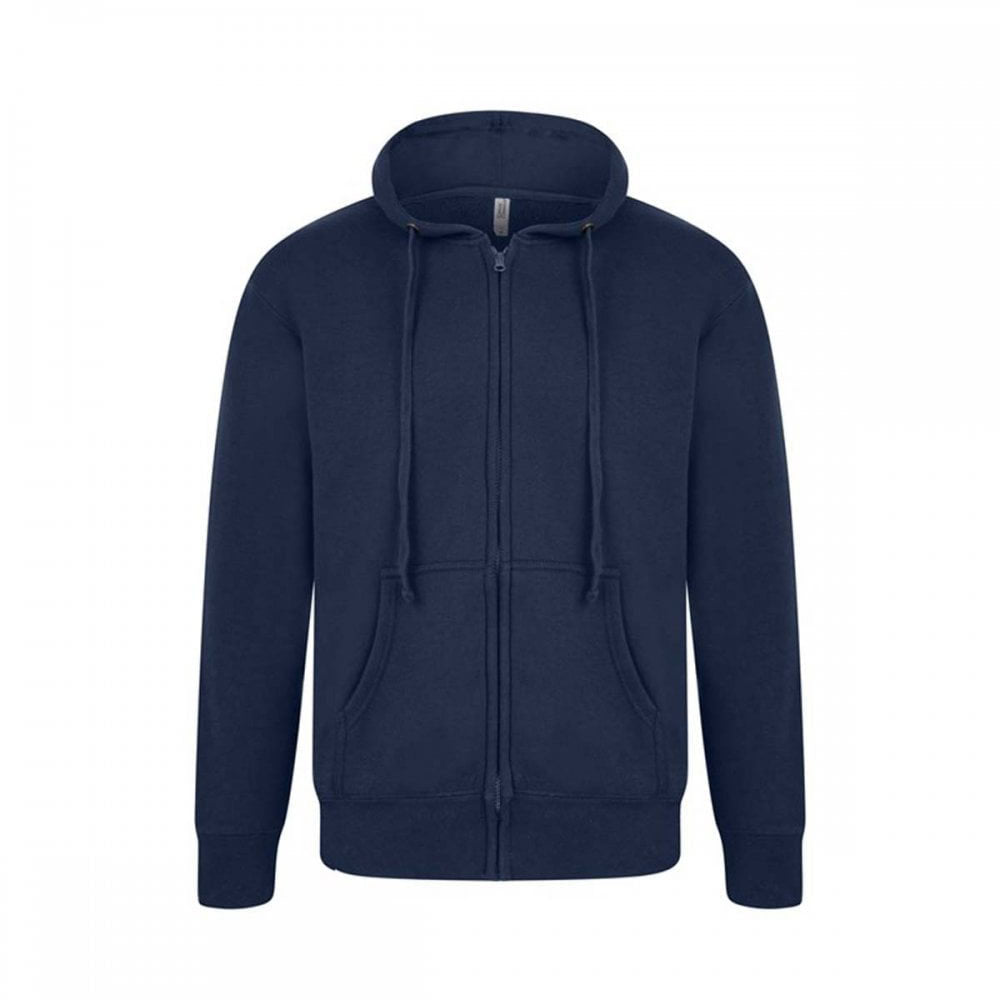 Navy - Front - Casual Classic Mens Zip Hood