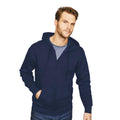 Navy - Back - Casual Classic Mens Zip Hood