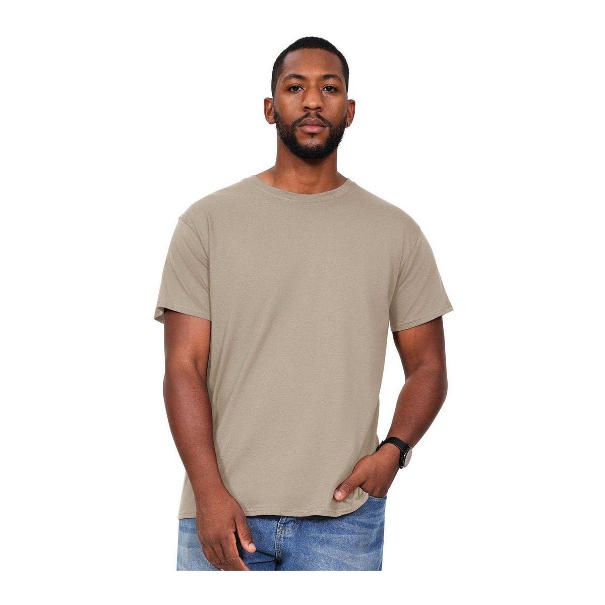 Sand - Side - Casual Classics Mens Premium Ringspun Tee