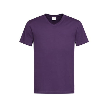 Deep Berry - Front - Stedman Mens Classic V Neck Tee