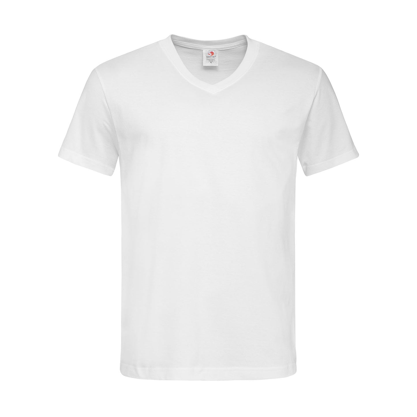 White - Front - Stedman Mens Classic V Neck Tee
