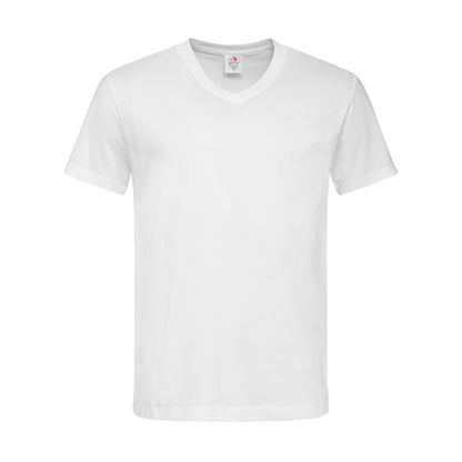 White - Front - Stedman Mens Classic V Neck Tee