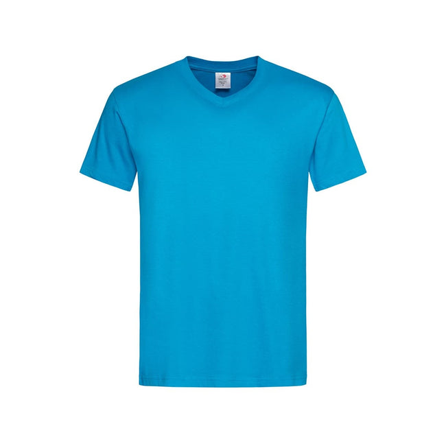 Ocean Blue - Front - Stedman Mens Classic V Neck Tee