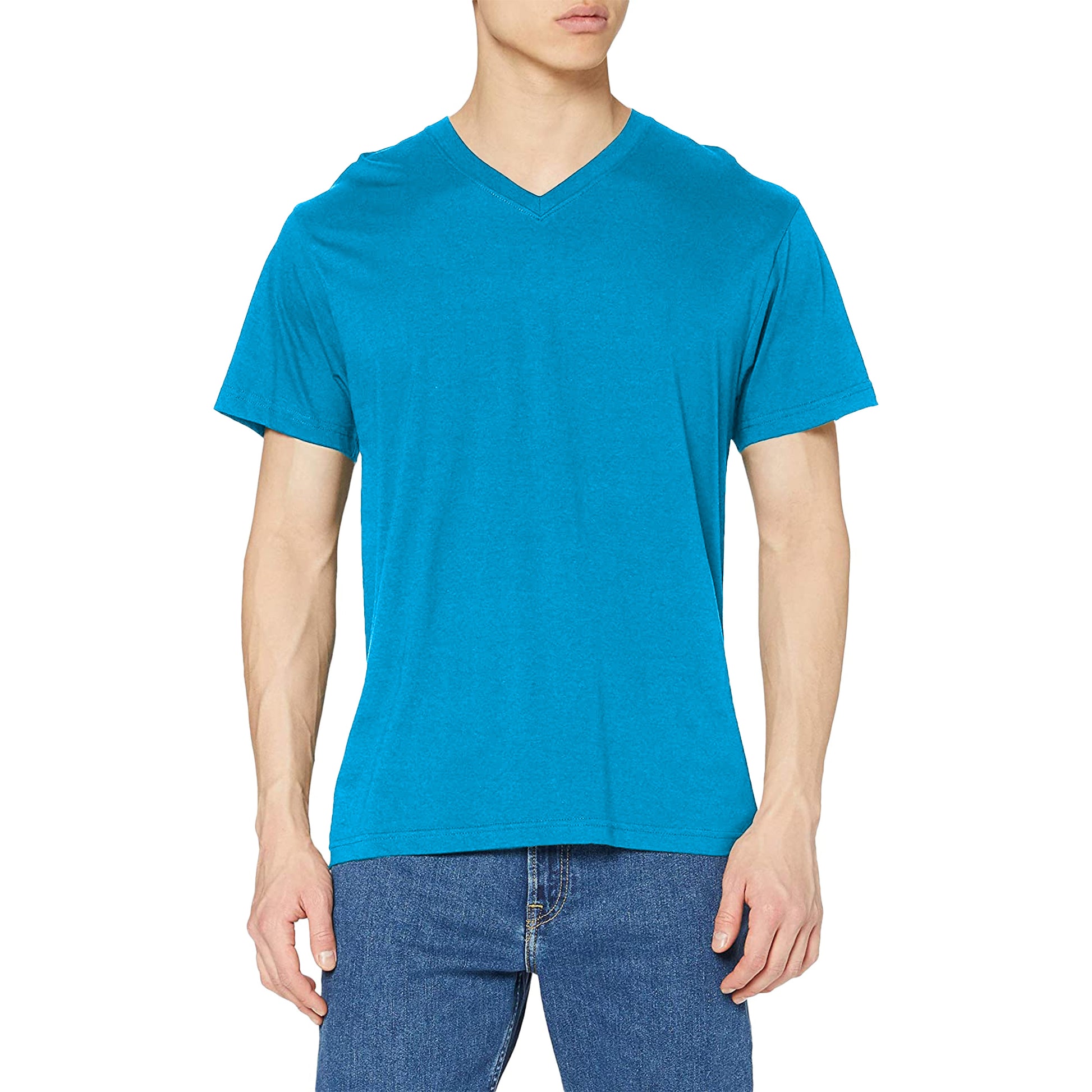 Ocean Blue - Back - Stedman Mens Classic V Neck Tee