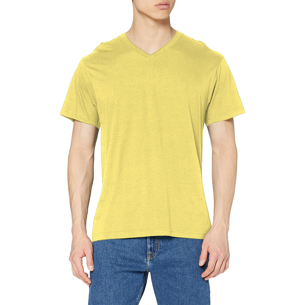 Yellow - Back - Stedman Mens Classic V Neck Tee