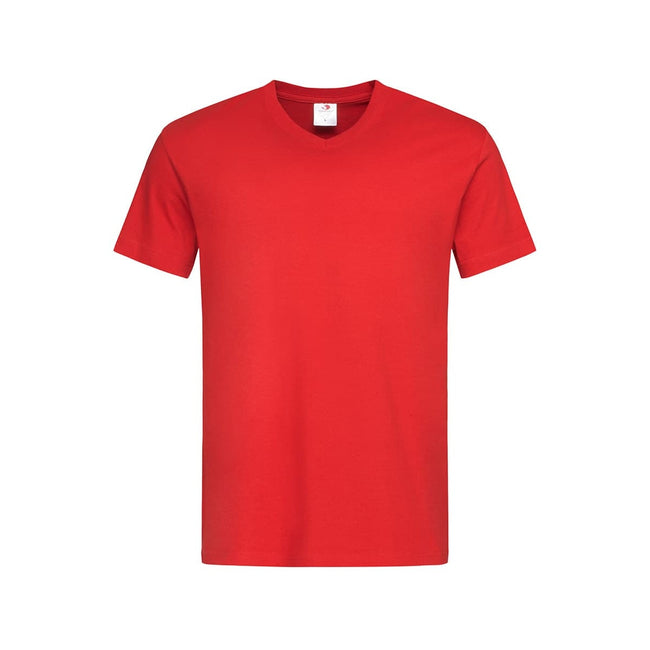 Scarlet Red - Front - Stedman Mens Classic V Neck Tee
