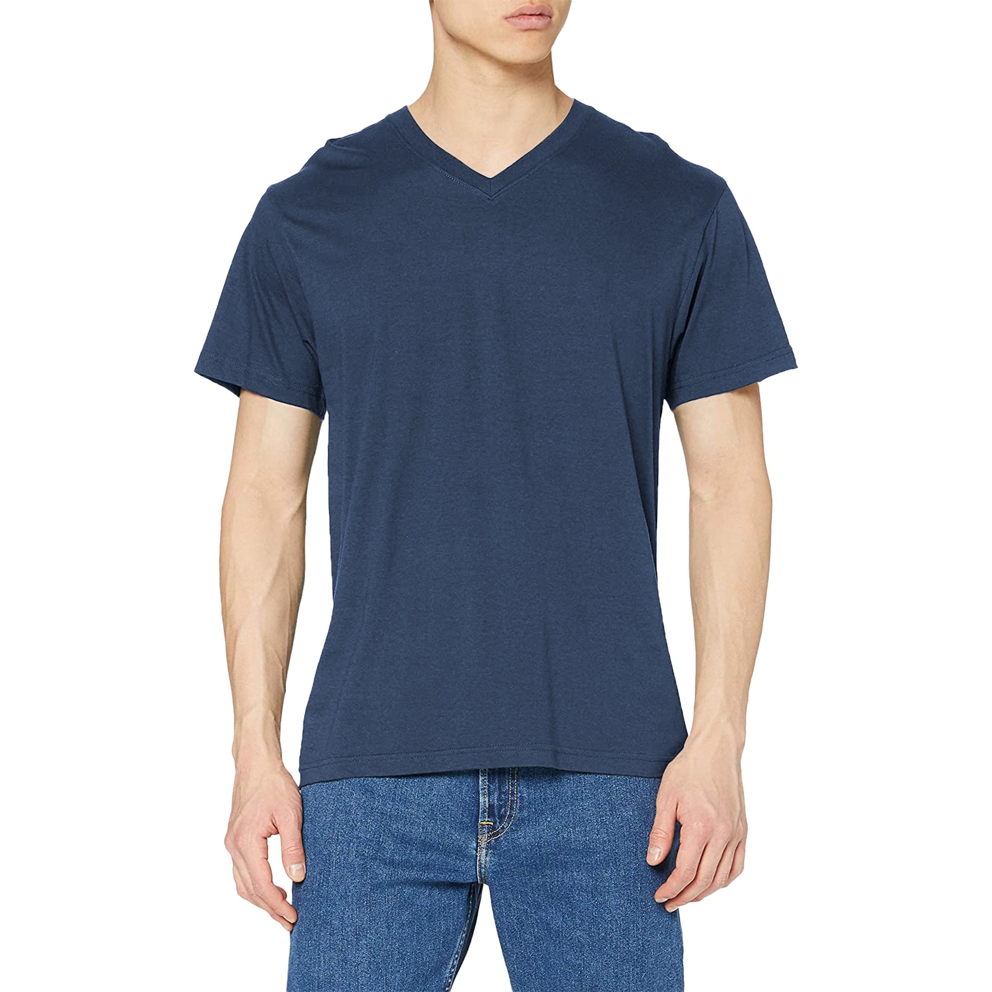 Navy - Back - Stedman Mens Classic V Neck Tee
