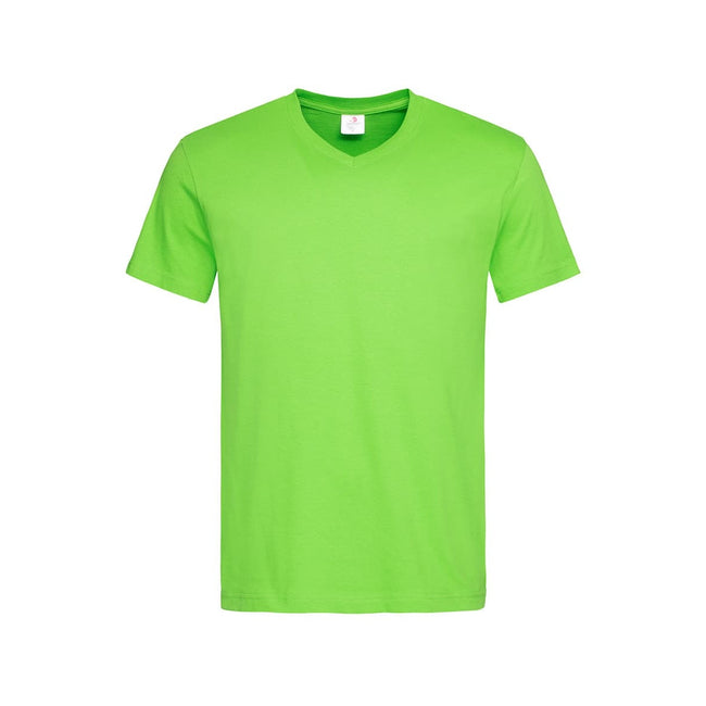 Kiwi Green - Front - Stedman Mens Classic V Neck Tee