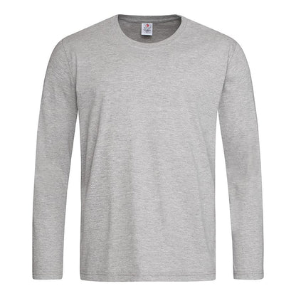 Heather Grey - Front - Stedman Mens Classic Long Sleeved Tee