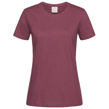 Burgundy Red - Front - Stedman Womens-Ladies Classic Tee