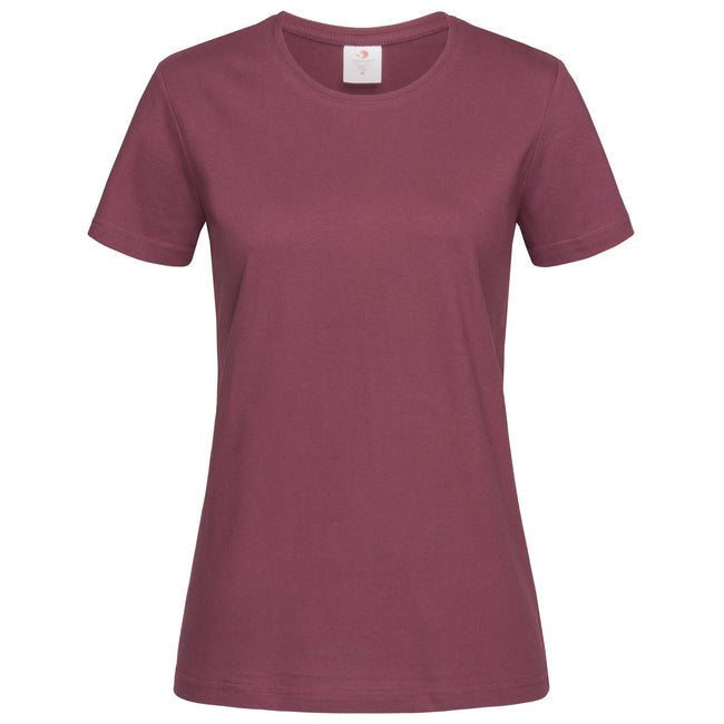 Burgundy Red - Front - Stedman Womens-Ladies Classic Tee