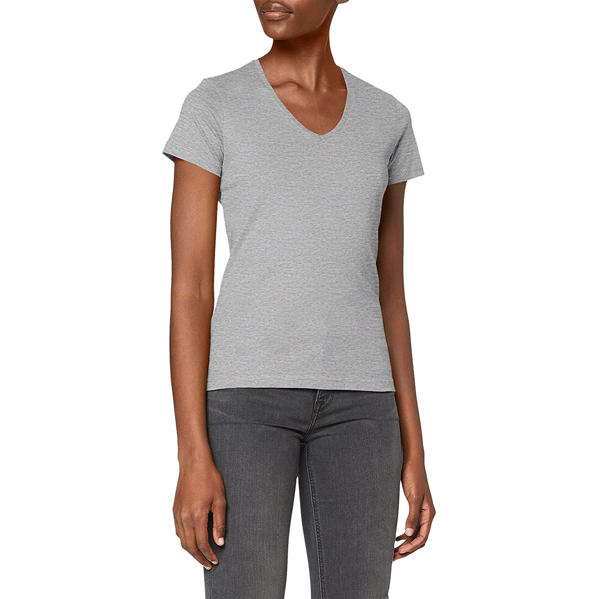 Heather Grey - Lifestyle - Stedman Womens-Ladies Classic V Neck Tee