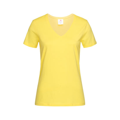 Yellow - Front - Stedman Womens-Ladies Classic V Neck Tee