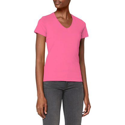 Sweet Pink - Back - Stedman Womens-Ladies Classic V Neck Tee