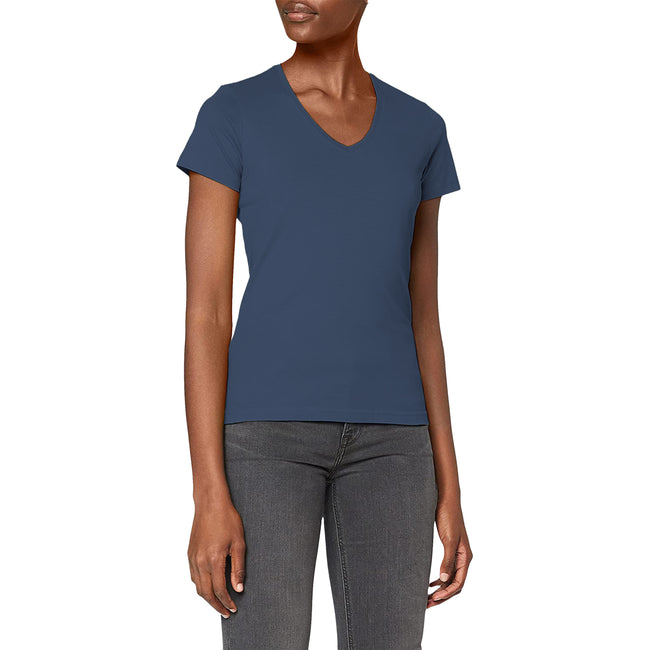 Navy - Back - Stedman Womens-Ladies Classic V Neck Tee