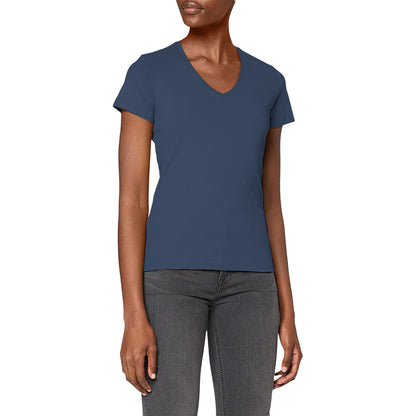 Navy - Back - Stedman Womens-Ladies Classic V Neck Tee