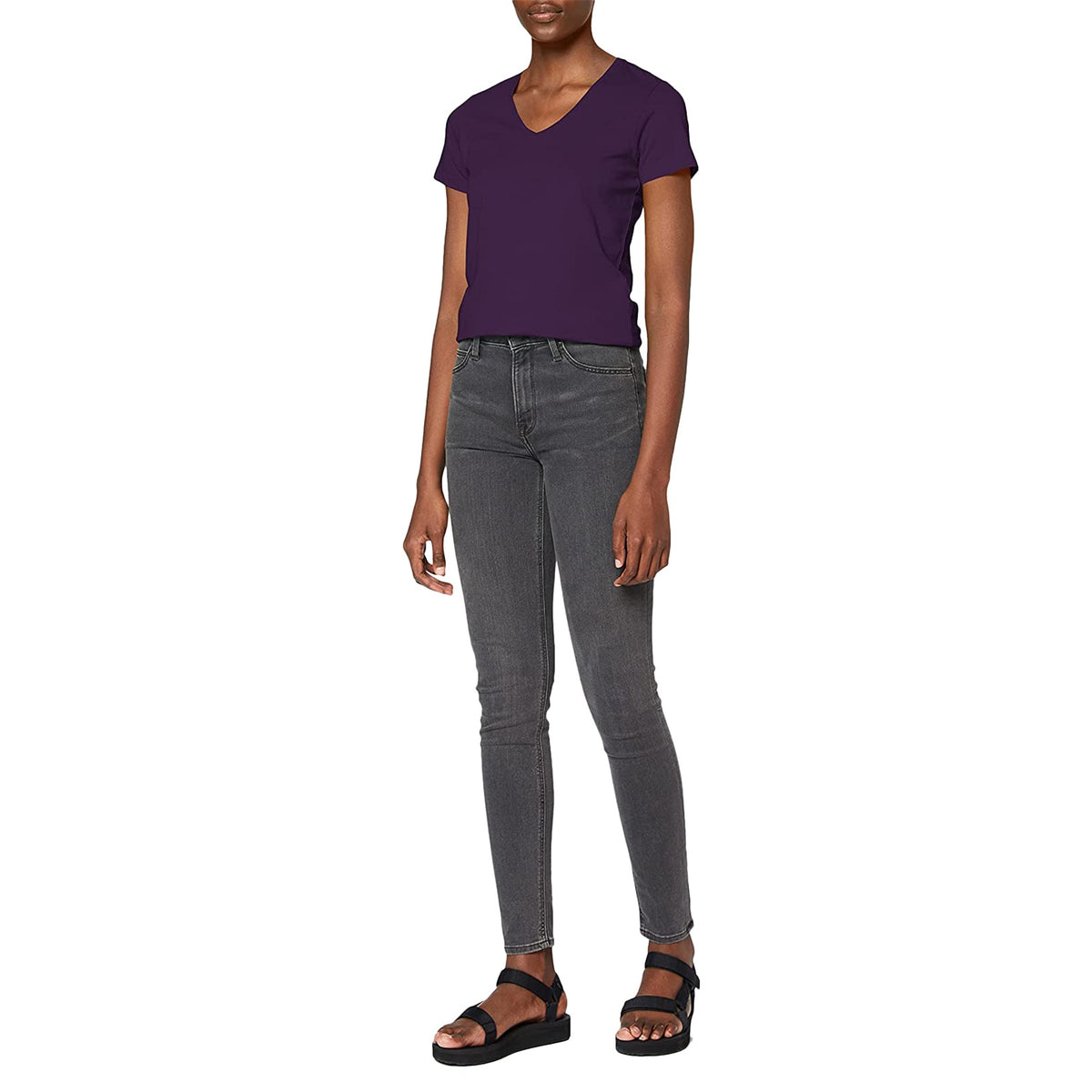 Deep Berry - Side - Stedman Womens-Ladies Classic V Neck Tee