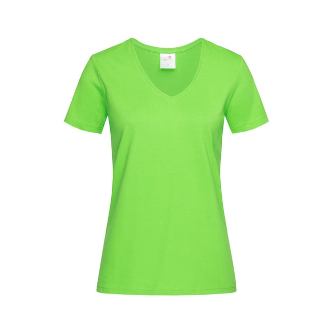 Kiwi Green - Front - Stedman Womens-Ladies Classic V Neck Tee