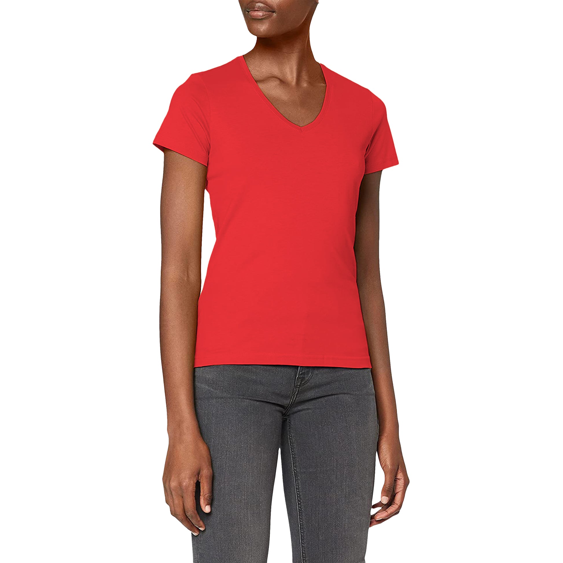 Scarlet Red - Back - Stedman Womens-Ladies Classic V Neck Tee