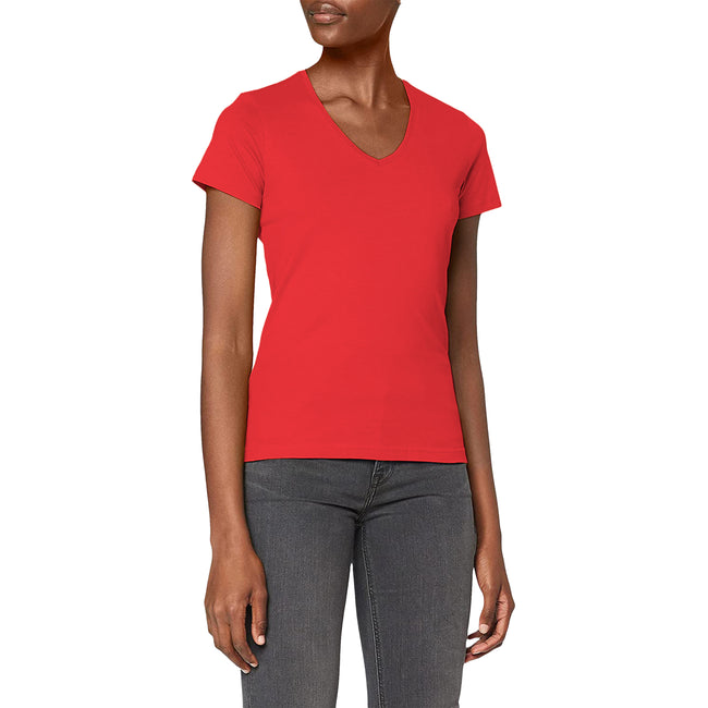Scarlet Red - Back - Stedman Womens-Ladies Classic V Neck Tee