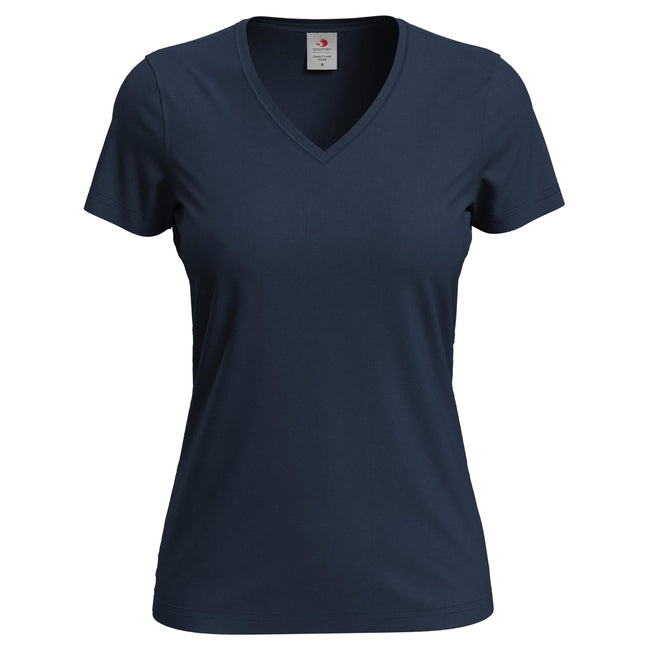 Blue Midnight - Front - Stedman Womens-Ladies Classic V Neck Tee