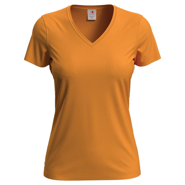 Orange - Front - Stedman Womens-Ladies Classic V Neck Tee