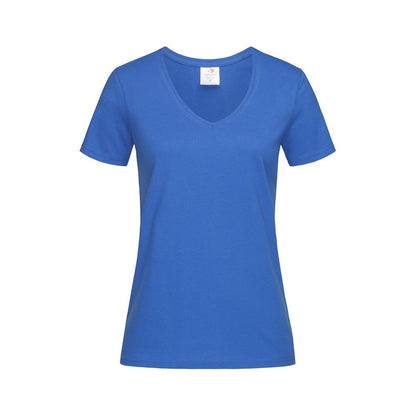 Bright Royal - Front - Stedman Womens-Ladies Classic V Neck Tee