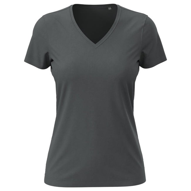 Slate Grey - Front - Stedman Womens-Ladies Classic V Neck Tee