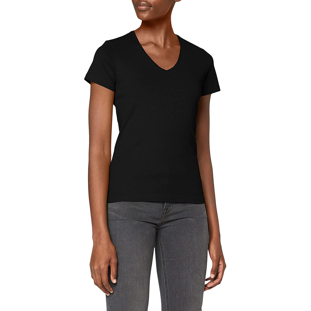 Black Opal - Back - Stedman Womens-Ladies Classic V Neck Tee