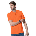 Orange - Back - Stedman Mens Cotton Polo