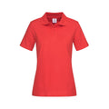 Scarlet Red - Front - Stedman Womens-Ladies Cotton Polo